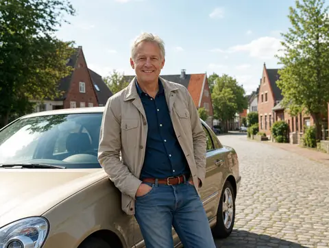 Verkäufer aus Weißenfels mit dem verkauften Fahrzeug